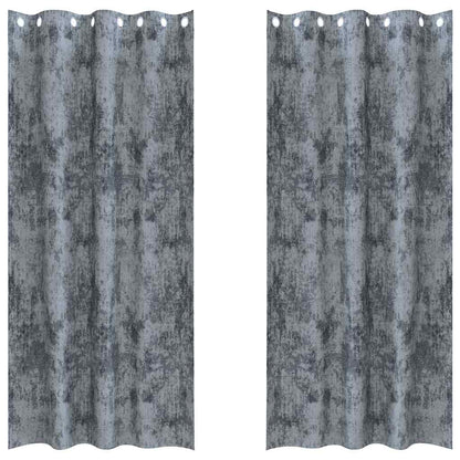 Samtvorhänge mit Vorhängen 2 pcs Silber Grau 245 x 140 cm Samt