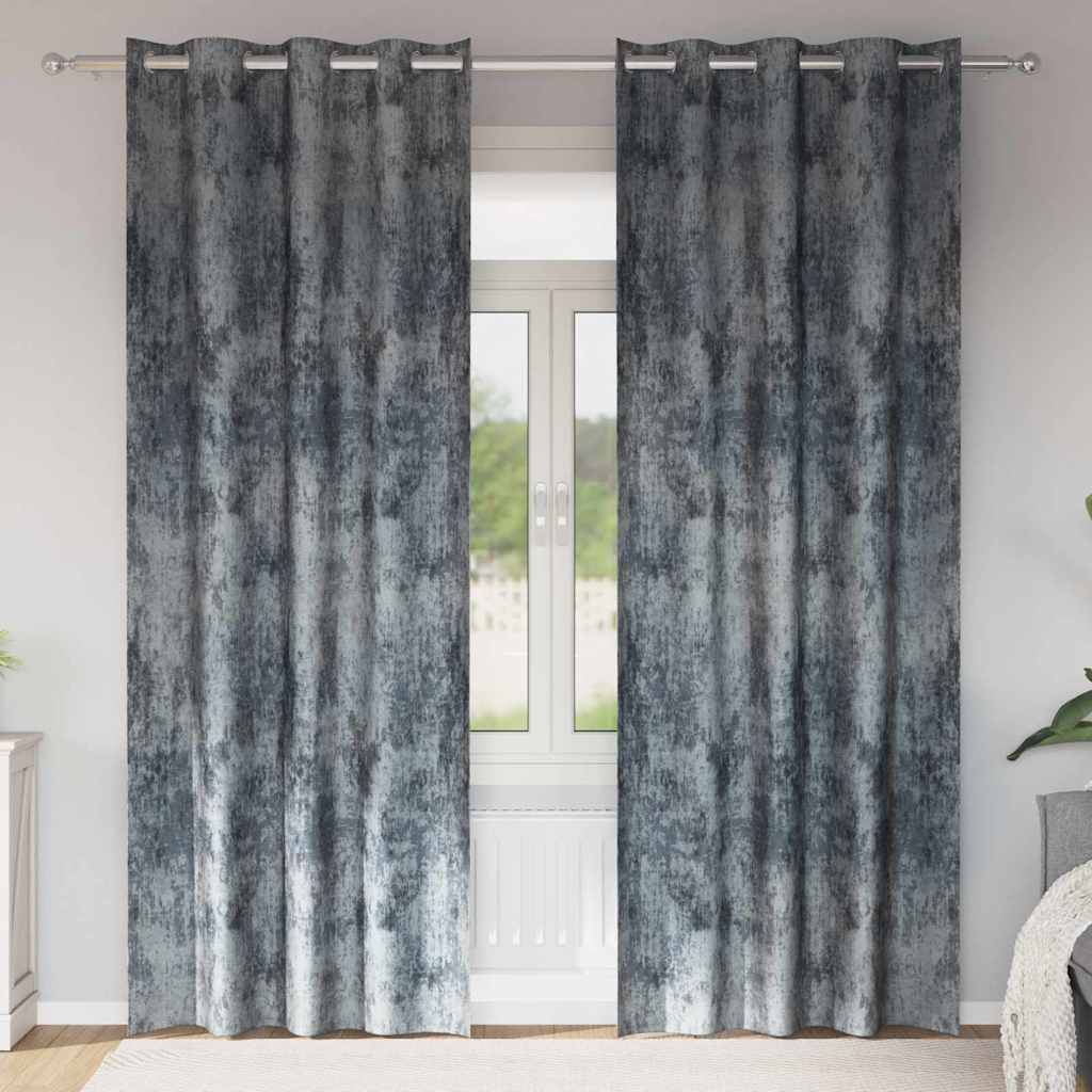 Samtvorhänge mit Vorhängen 2 pcs Silber Grau 260 x 140 cm Samt