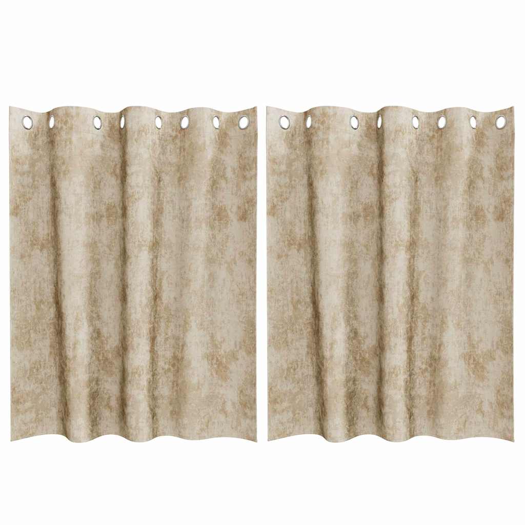Samtvorhänge mit Vorhängen 2 pcs Creme 140 x 140 cm Samt