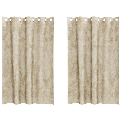 Samtvorhänge mit Vorhängen 2 pcs Creme 175 x 140 cm Samt