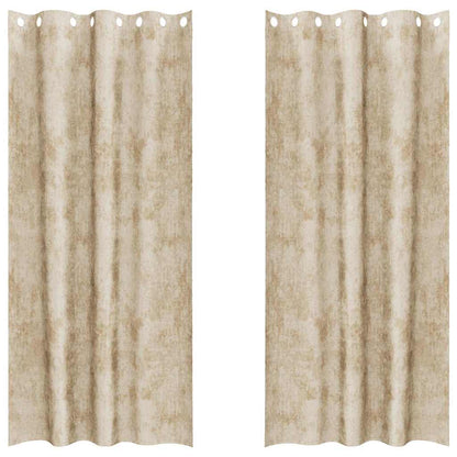 Samtvorhänge mit Vorhängen 2 pcs Creme 245 x 140 cm Samt