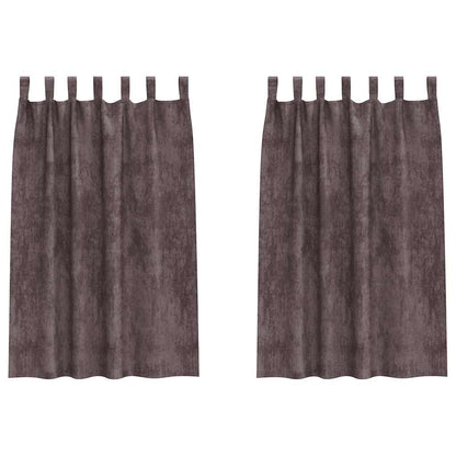 Samtvorhänge mit Vorhängen 2 pcs Braun 175 x 140 cm Samt