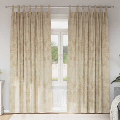 Samtvorhänge mit Vorhängen 2 pcs Creme 225 x 140 cm Samt