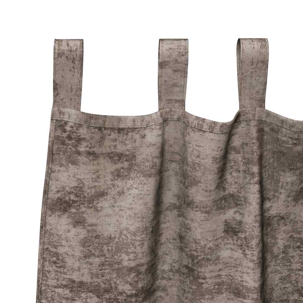 Samtvorhänge mit Vorhängen 2 pcs Cappuccino 260 x 140 cm Samt