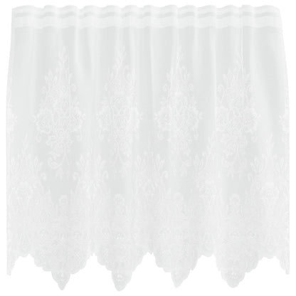 Spitzenvorhang mit Vorhängen Floral Weiß 80 x 150 cm Polyester