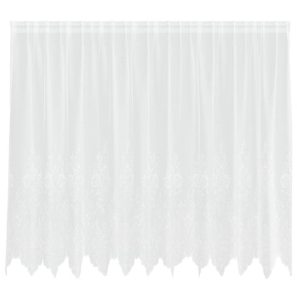 Spitzenvorhang mit Vorhängen Floral Weiß 160 x 300 cm Polyester