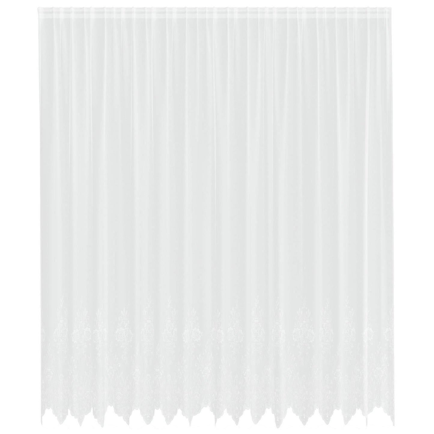 Spitzenvorhang mit Vorhängen Floral Weiß 280 x 400 cm Polyester