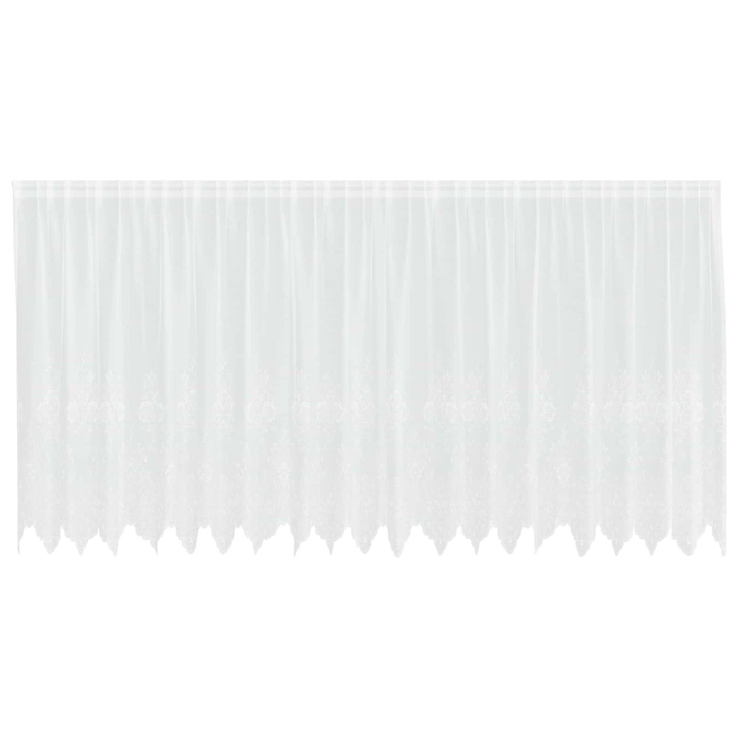 Spitzenvorhang mit Vorhängen Floral Weiß 160 x 500 cm Polyester