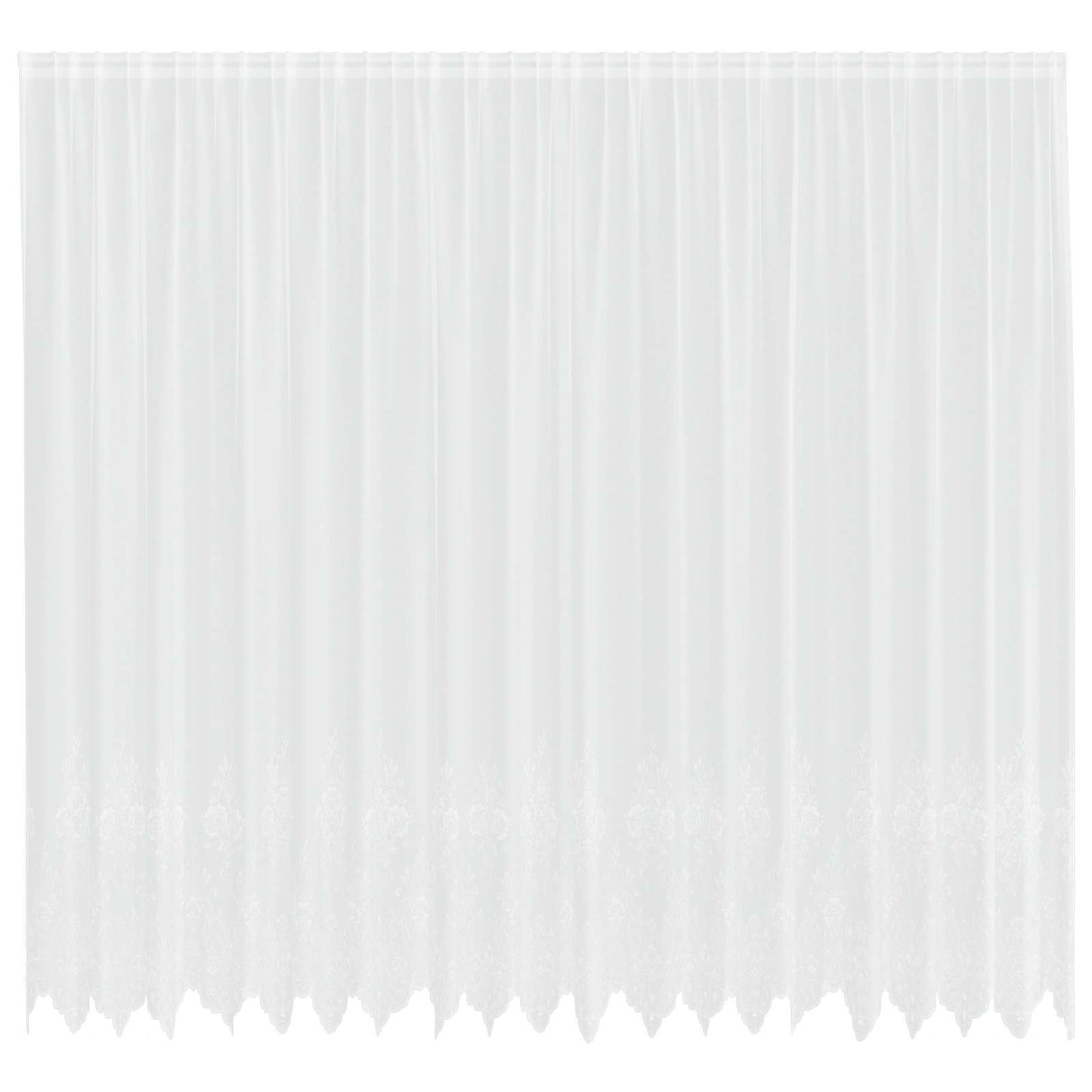 Spitzenvorhang mit Vorhängen Floral Weiß 280 x 500 cm Polyester