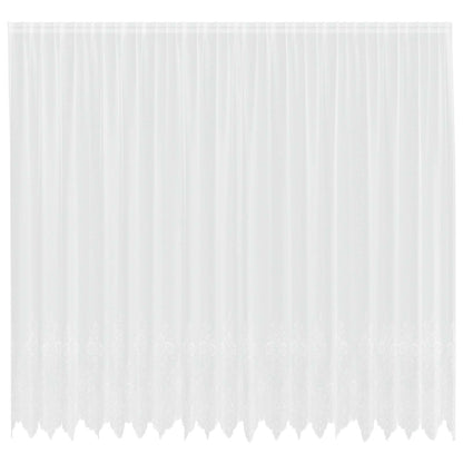 Spitzenvorhang mit Vorhängen Floral Weiß 280 x 500 cm Polyester