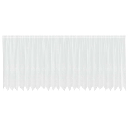 Spitzenvorhang mit Vorhängen Floral Weiß 160 x 600 cm Polyester