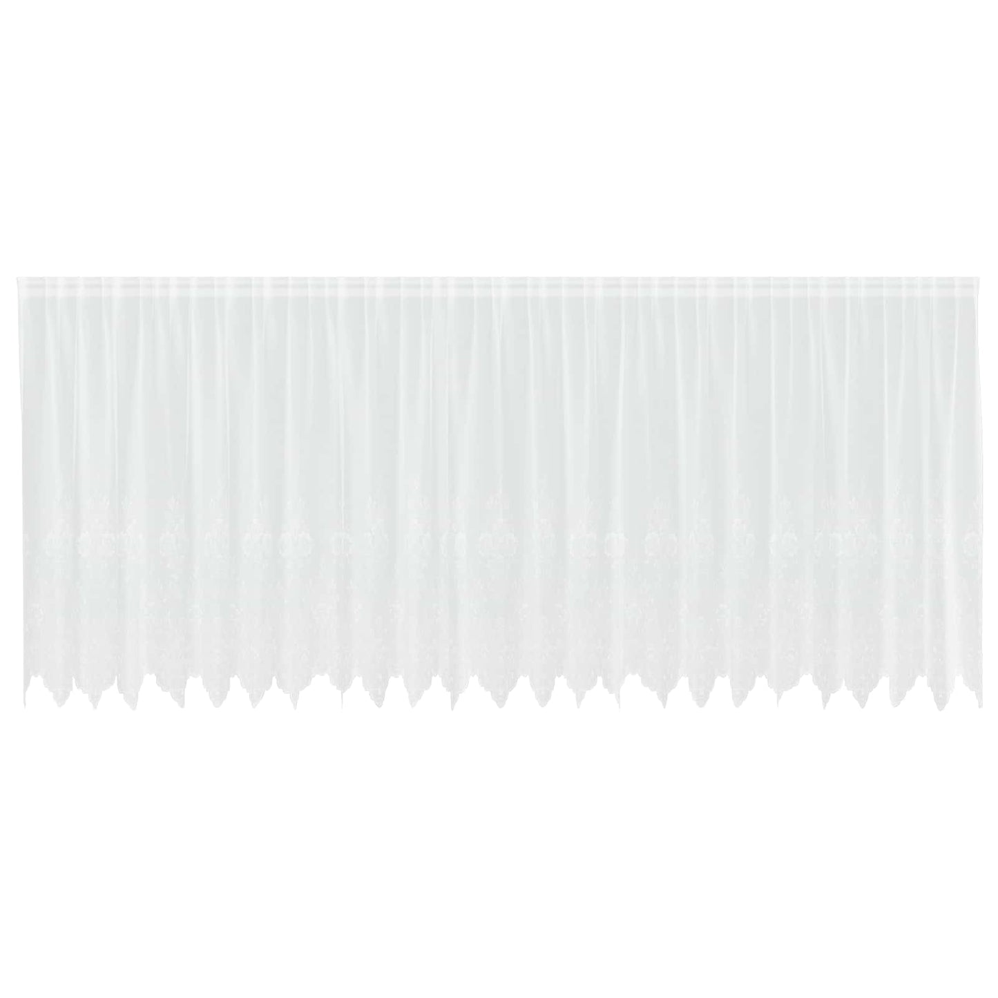 Spitzenvorhang mit Vorhängen Floral Weiß 180 x 600 cm Polyester