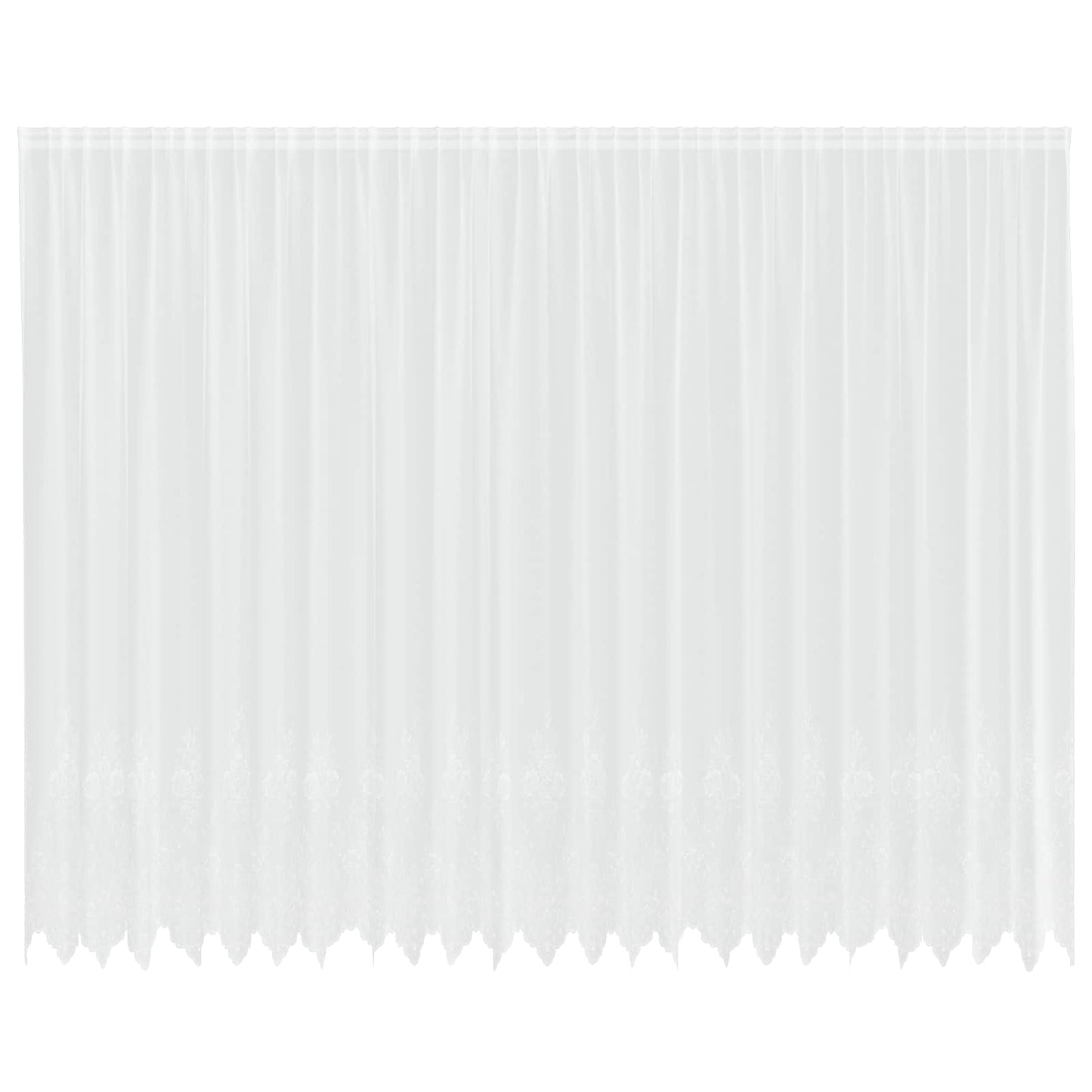 Spitzenvorhang mit Vorhängen Floral Weiß 280 x 600 cm Polyester