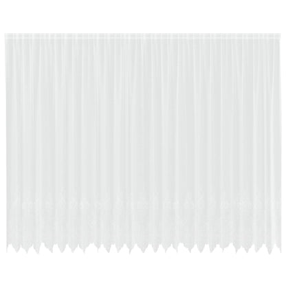 Spitzenvorhang mit Vorhängen Floral Weiß 280 x 600 cm Polyester