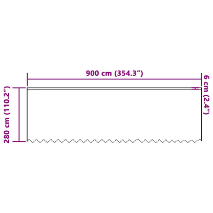 Spitzenvorhang mit Vorhängen Floral Weiß 280 x 900 cm Polyester