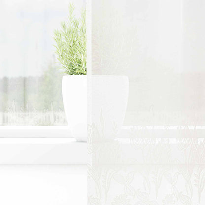 Spitzenvorhang mit Vorhängen Floral Weiß 300 x 150 cm Polyester