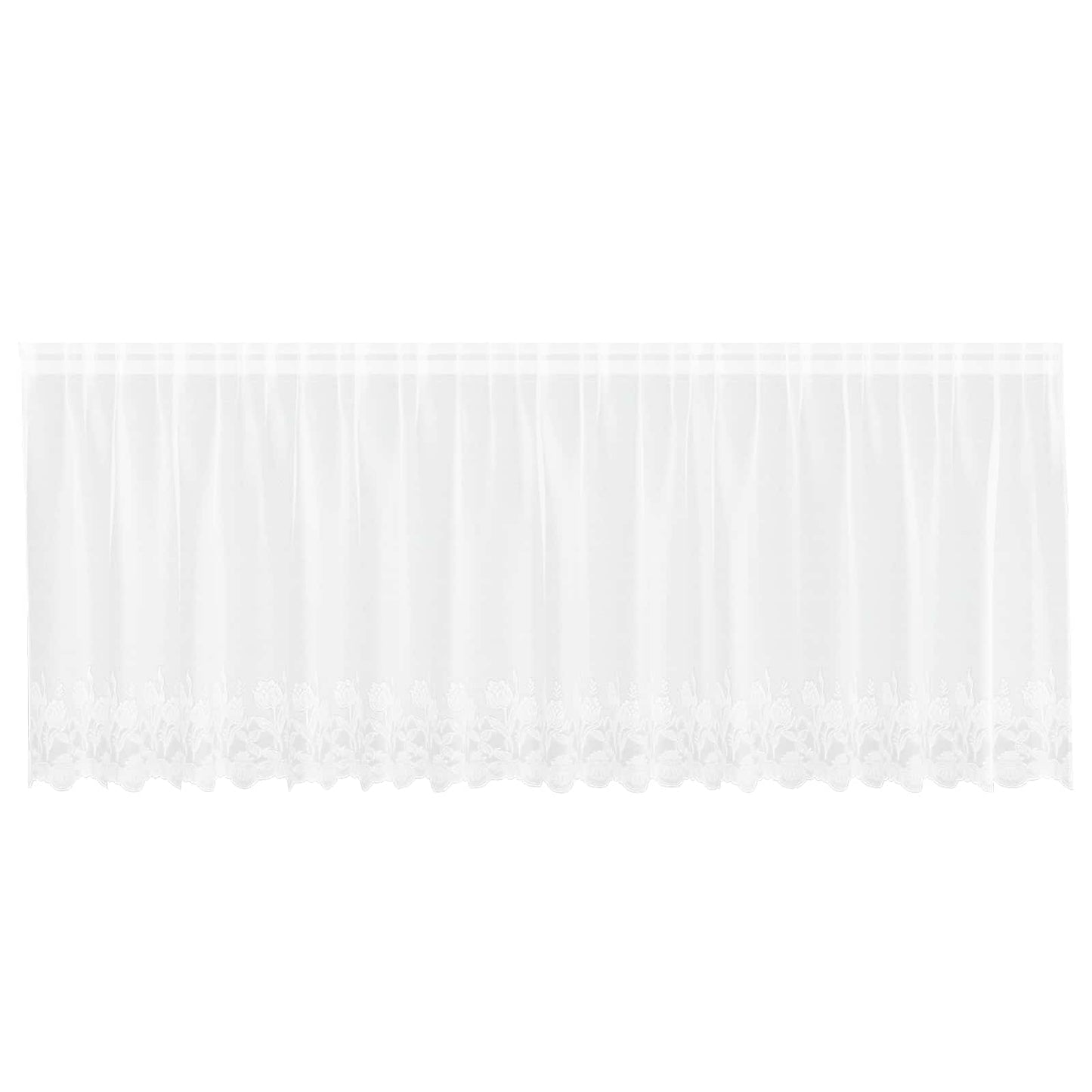 Spitzenvorhang mit Vorhängen Floral Weiß 120 x 400 cm Polyester