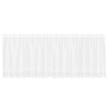 Spitzenvorhang mit Vorhängen Floral Weiß 120 x 400 cm Polyester