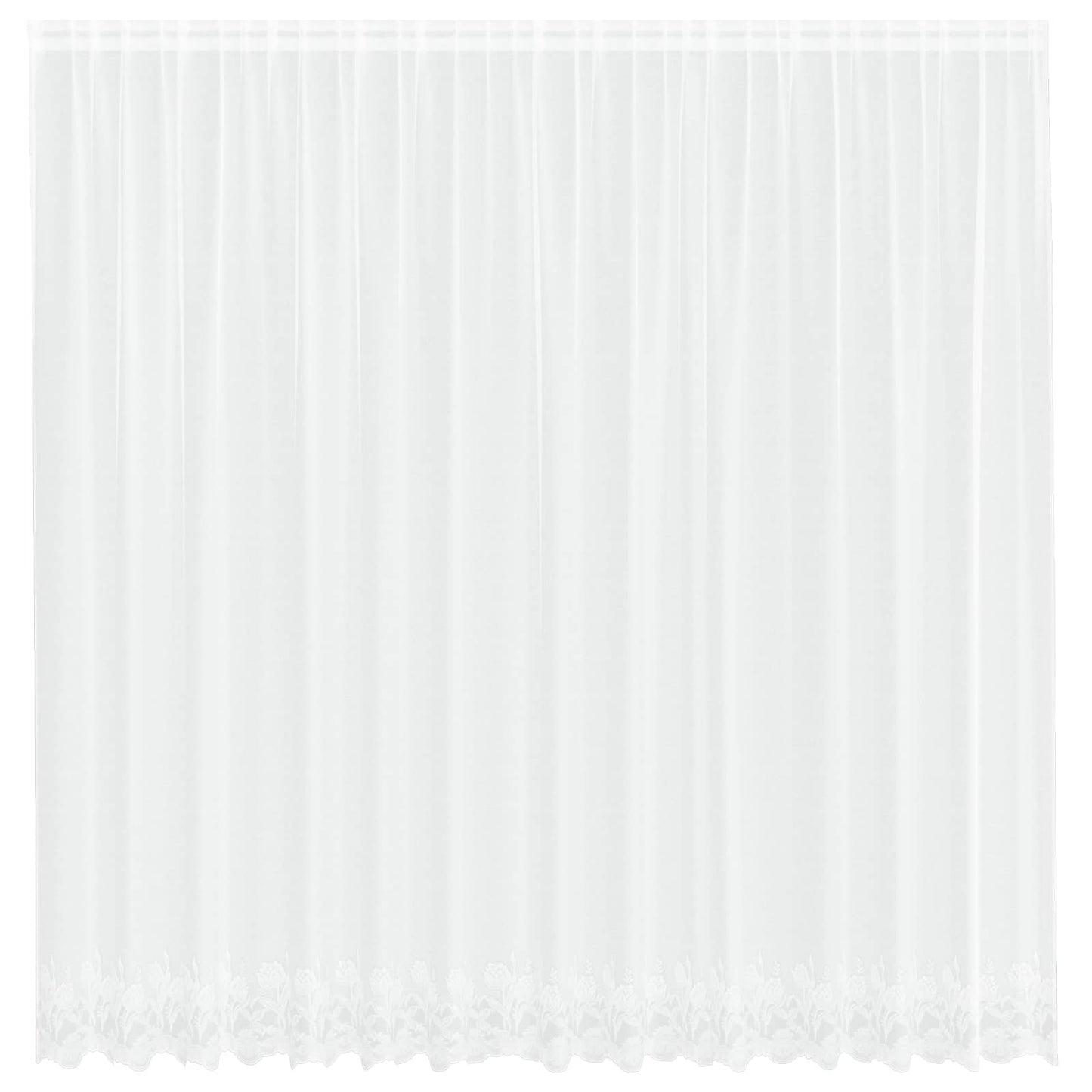 Spitzenvorhang mit Vorhängen Floral Weiß 220 x 400 cm Polyester