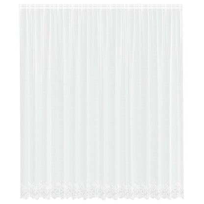 Spitzenvorhang mit Vorhängen Floral Weiß 280 x 400 cm Polyester