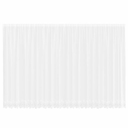 Spitzenvorhang mit Vorhängen Floral Weiß 240 x 600 cm Polyester