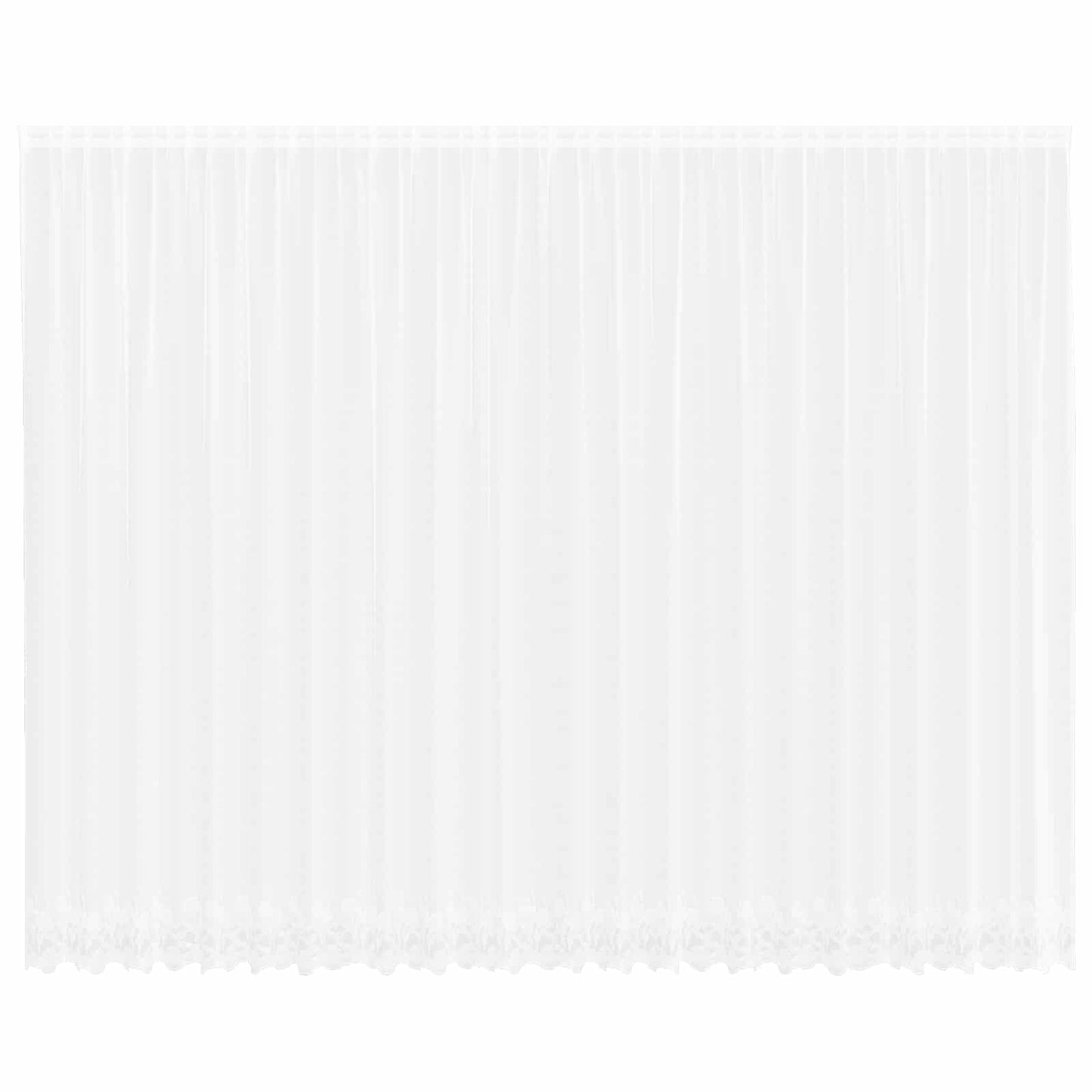 Spitzenvorhang mit Vorhängen Floral Weiß 260 x 600 cm Polyester