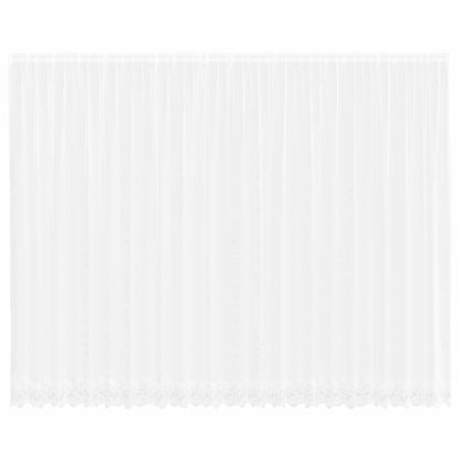 Spitzenvorhang mit Vorhängen Floral Weiß 260 x 600 cm Polyester