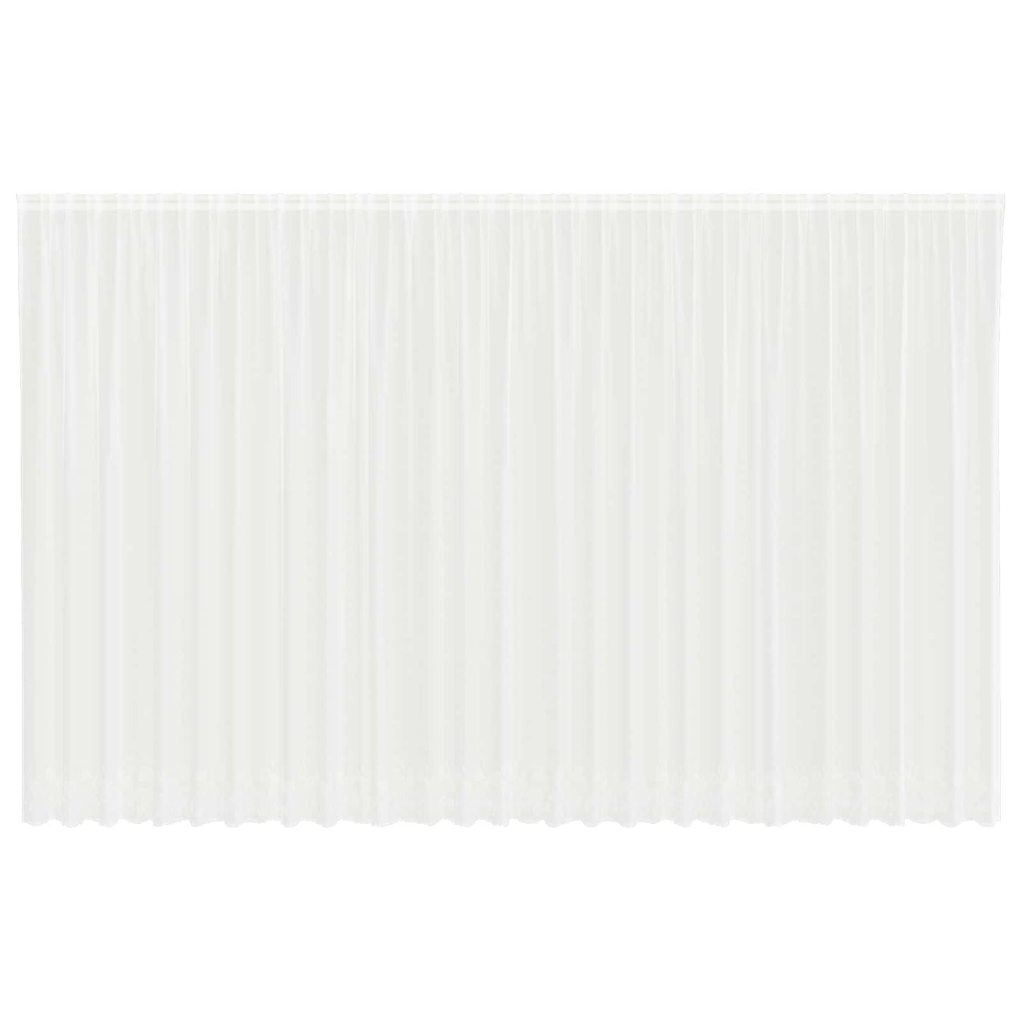 Spitzenvorhang mit Vorhängen Floral Weiß 300 x 750 cm Polyester