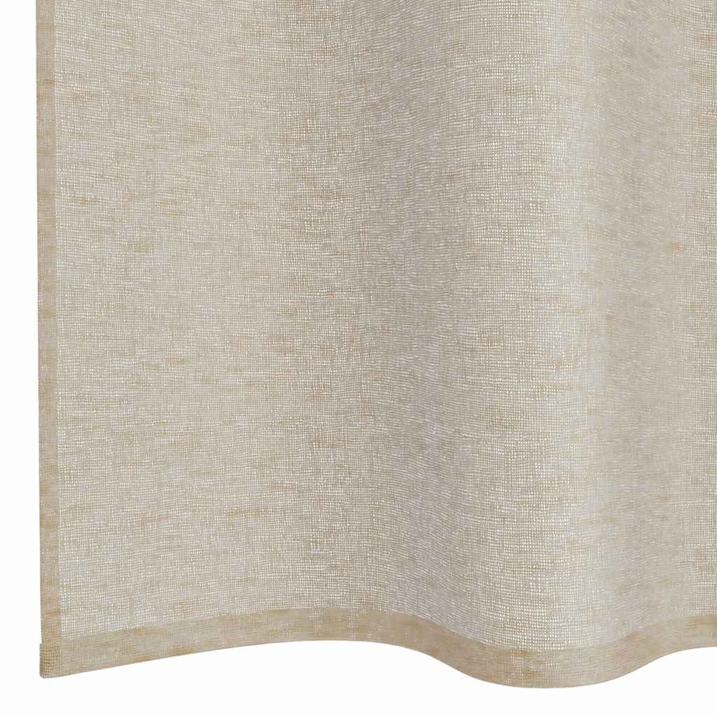 Voile-Vorhang mit Vorhängen 2 pcs Sand 245 x 140 cm Polyester