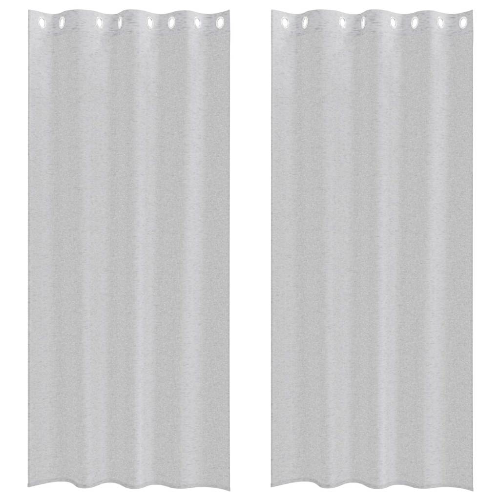 Voile-Vorhang 2 pcs Hellgrau 245 x 140 cm Polyester