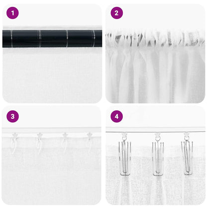 Voile-Vorhang mit Vorhängen 2 pcs Weiß 175 x 140 cm Polyester