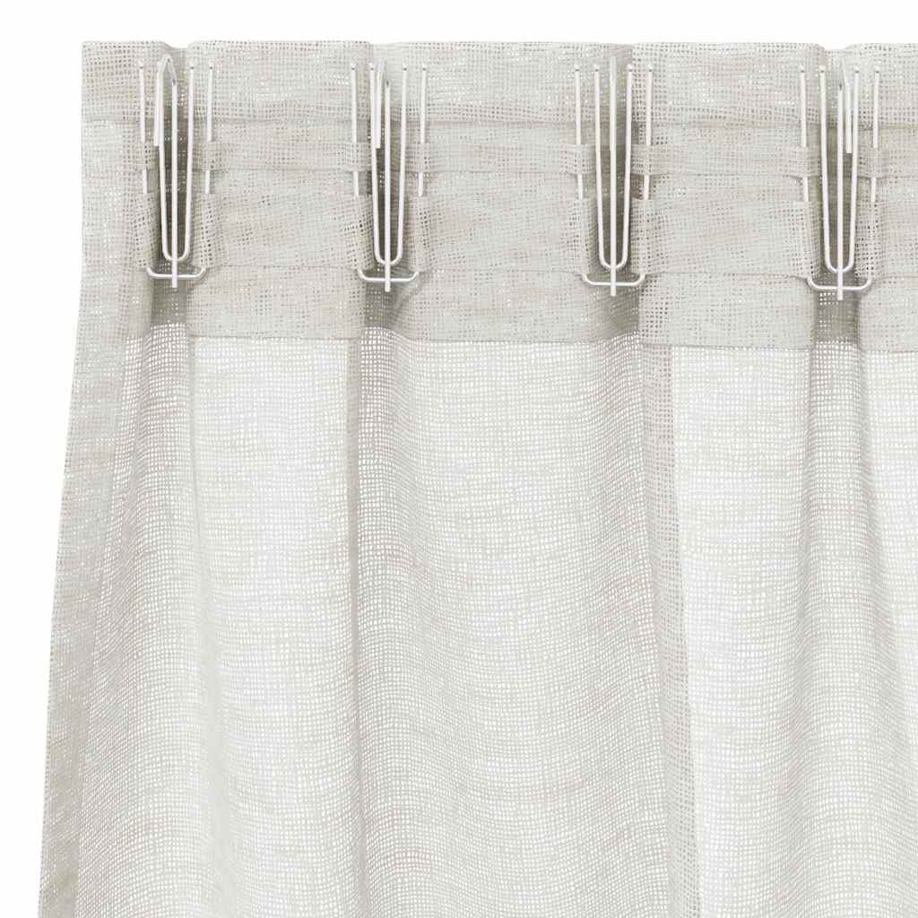 Voile-Vorhang mit Vorhängen 2 pcs Creme 175 x 140 cm Polyester