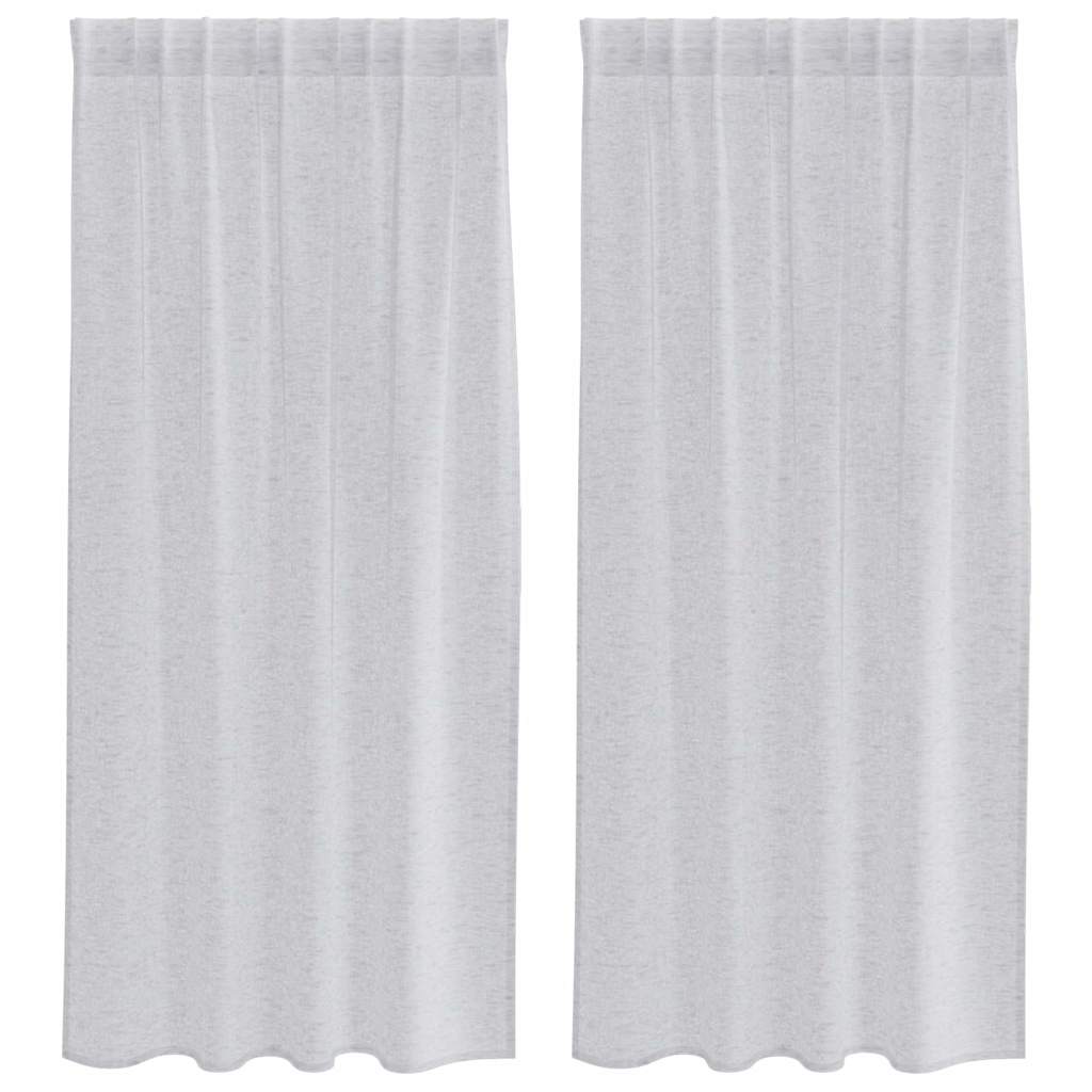 Voile-Vorhang 2 pcs Hellgrau 175 x 140 cm Polyester