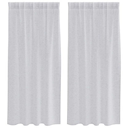 Voile-Vorhang 2 pcs Hellgrau 175 x 140 cm Polyester