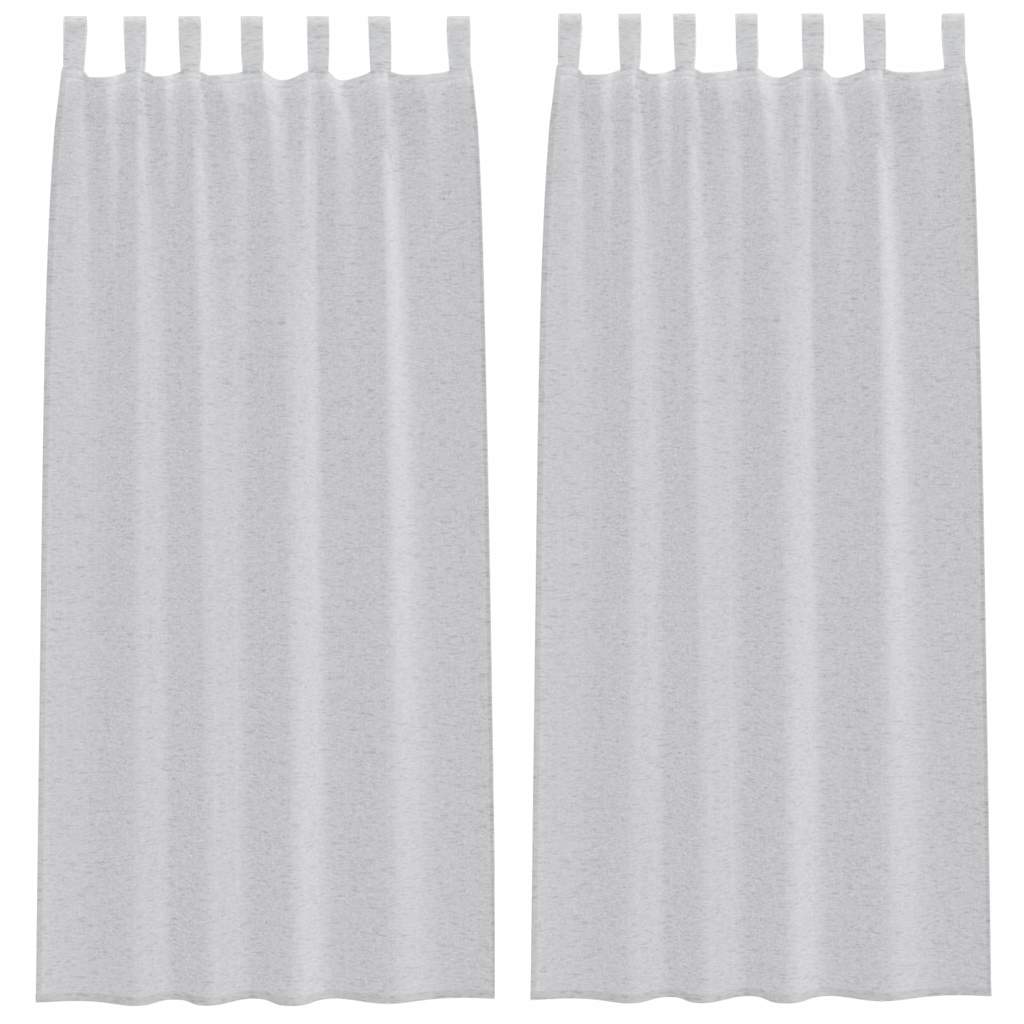 Voile-Vorhang 2 pcs Hellgrau 260 x 140 cm Polyester