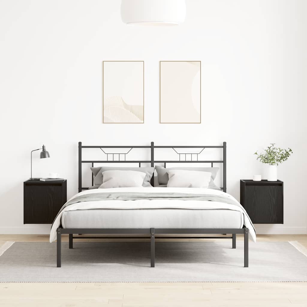 Wand-Nachttische 2 Stk. Schwarz 38x34x40 cm