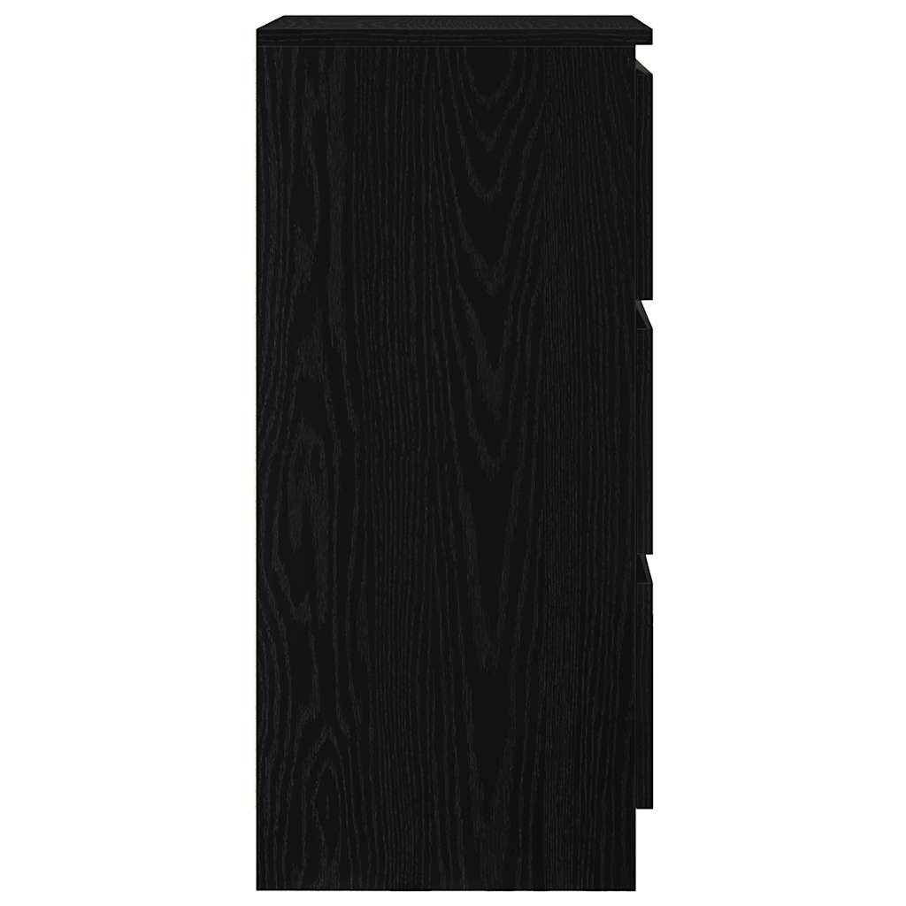 Sideboard Schwarz Eichen-Optik 37,5x35x76 cm Holzwerkstoff