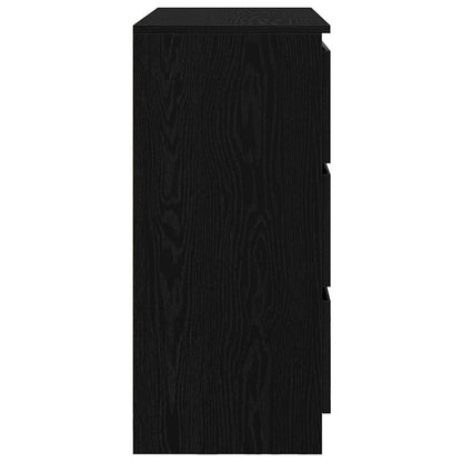 Sideboard Schwarz Eichen-Optik 80x35x76 cm Holzwerkstoff