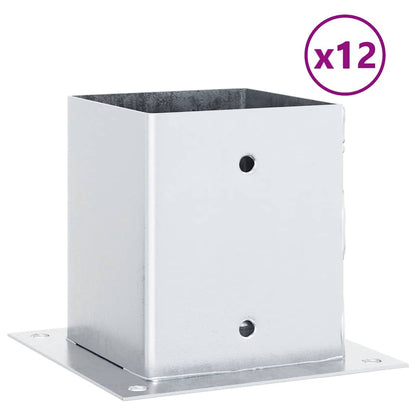 Pfostenträger Quadratisch 12 Stk. 101x101mm Stahl Verzinkt