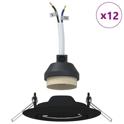 Spotlight 12 pcs Schwarz 9 x 9 x 2,5 cm Metall