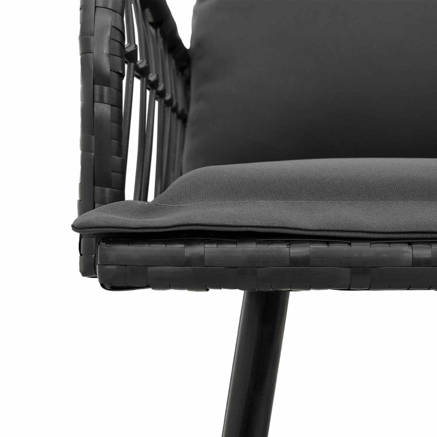 Sofa mit Kissen Grau 61.5 x 123 x 82cm Metall