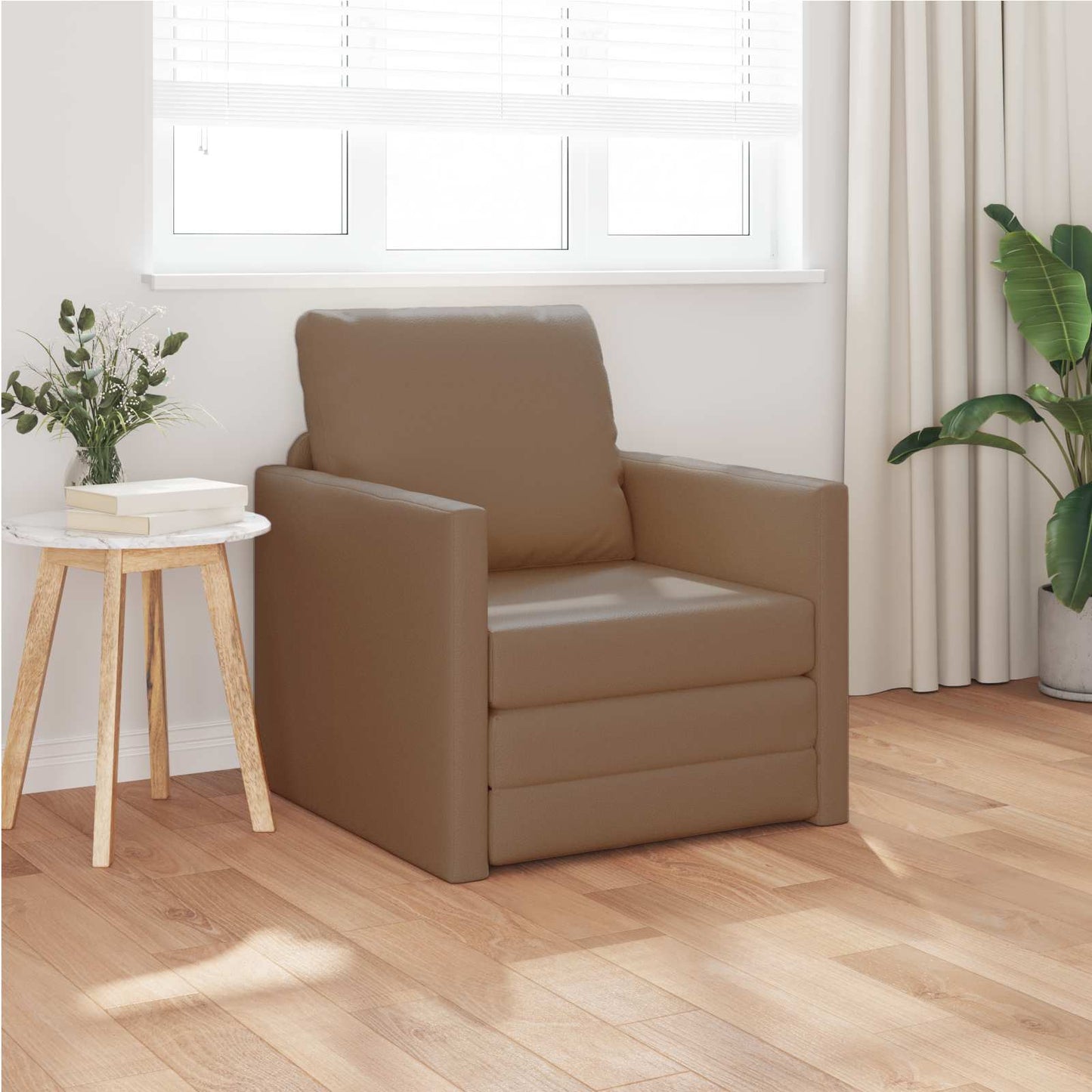 Schlafsofa 60cm Cappuccino Kunstleder