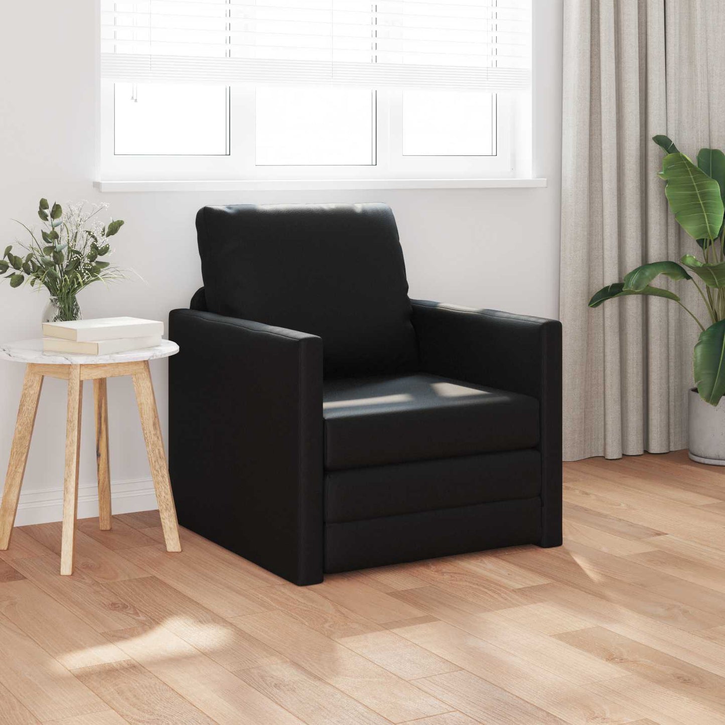 Schlafsofa 60cm Schwarz Kunstleder