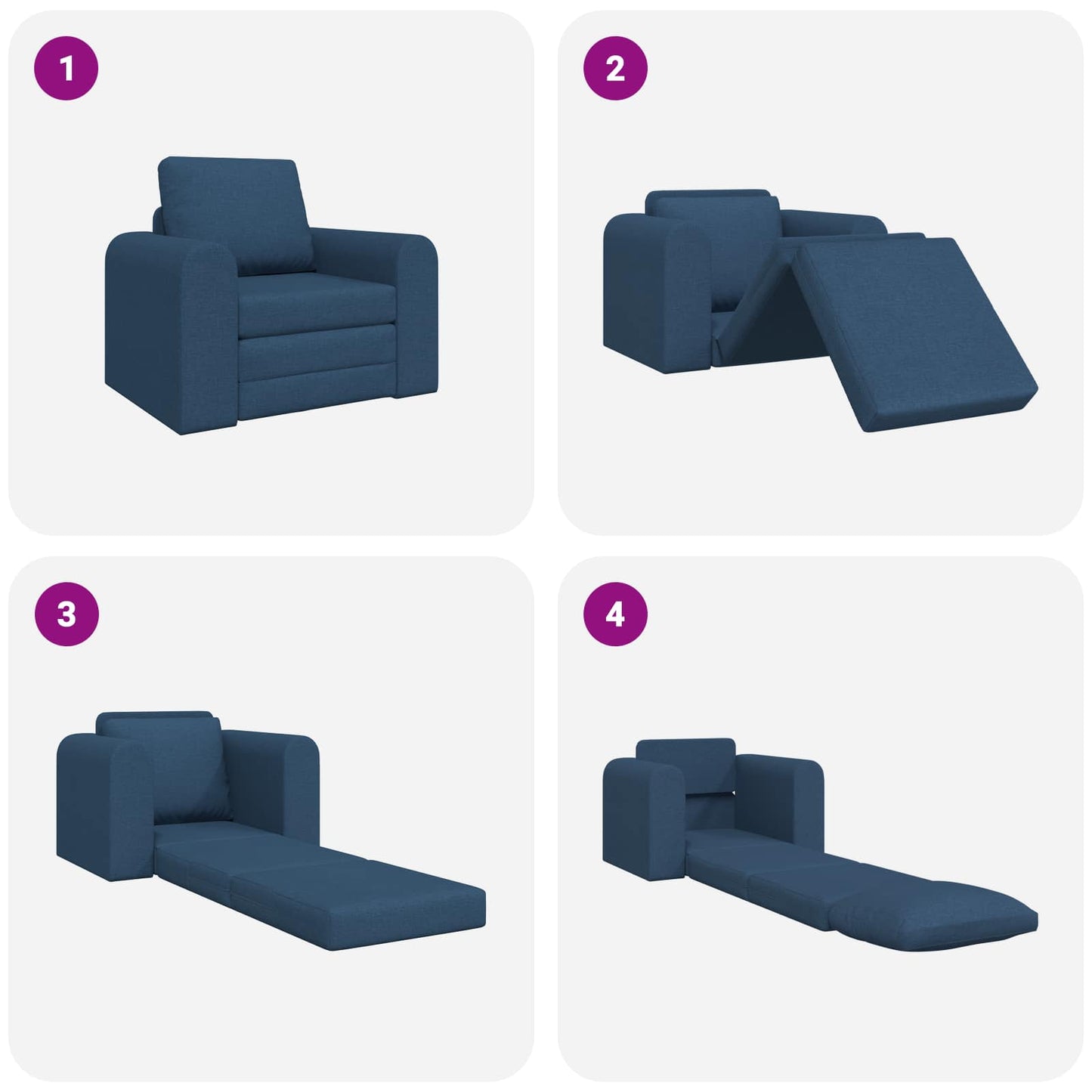 Schlafsofa Blau 98 x 71 x 83 cm Stoff
