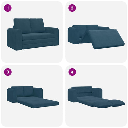 Schlafsofa 60cm Blau Samt
