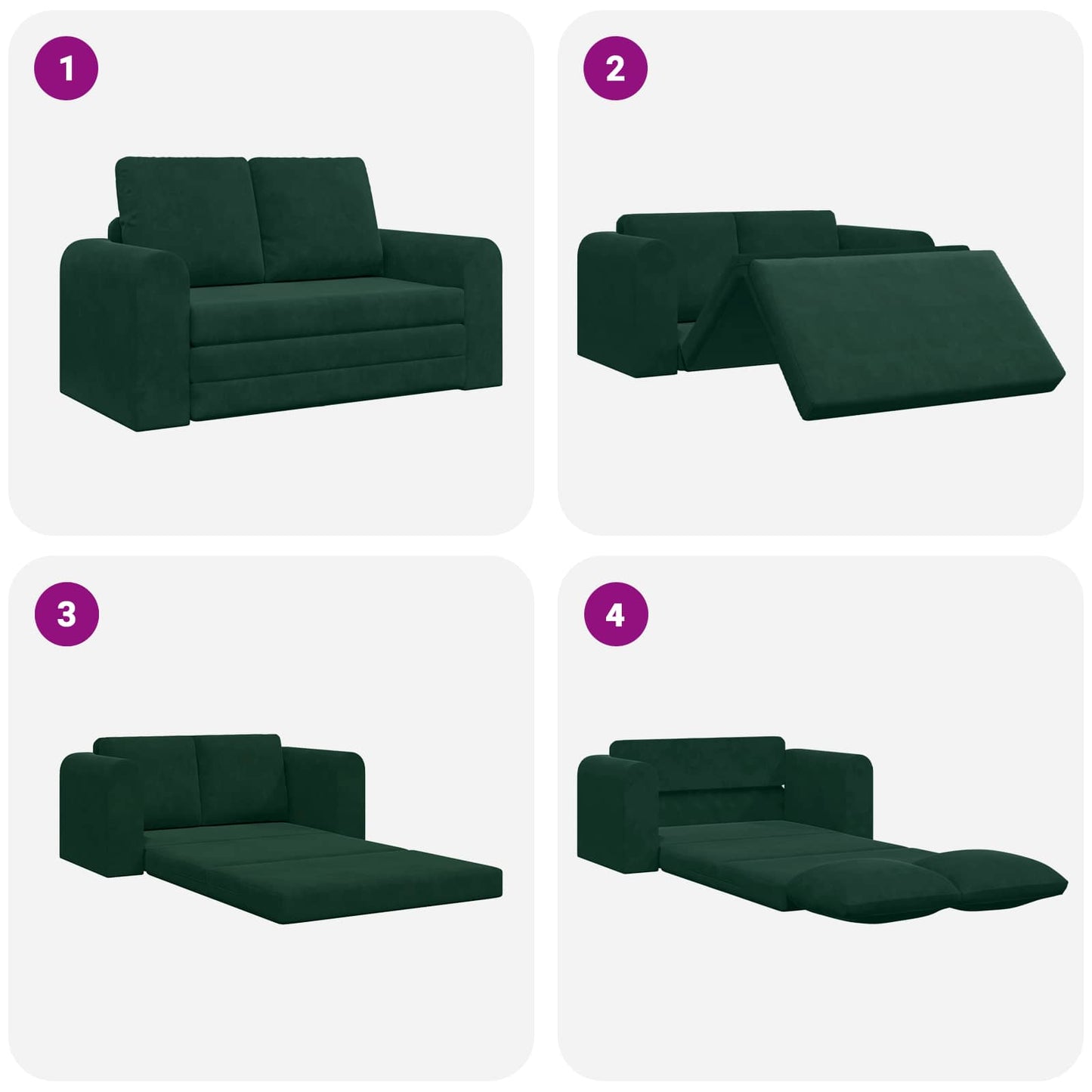 Schlafsofa 60cm Dunkelgrün Samt