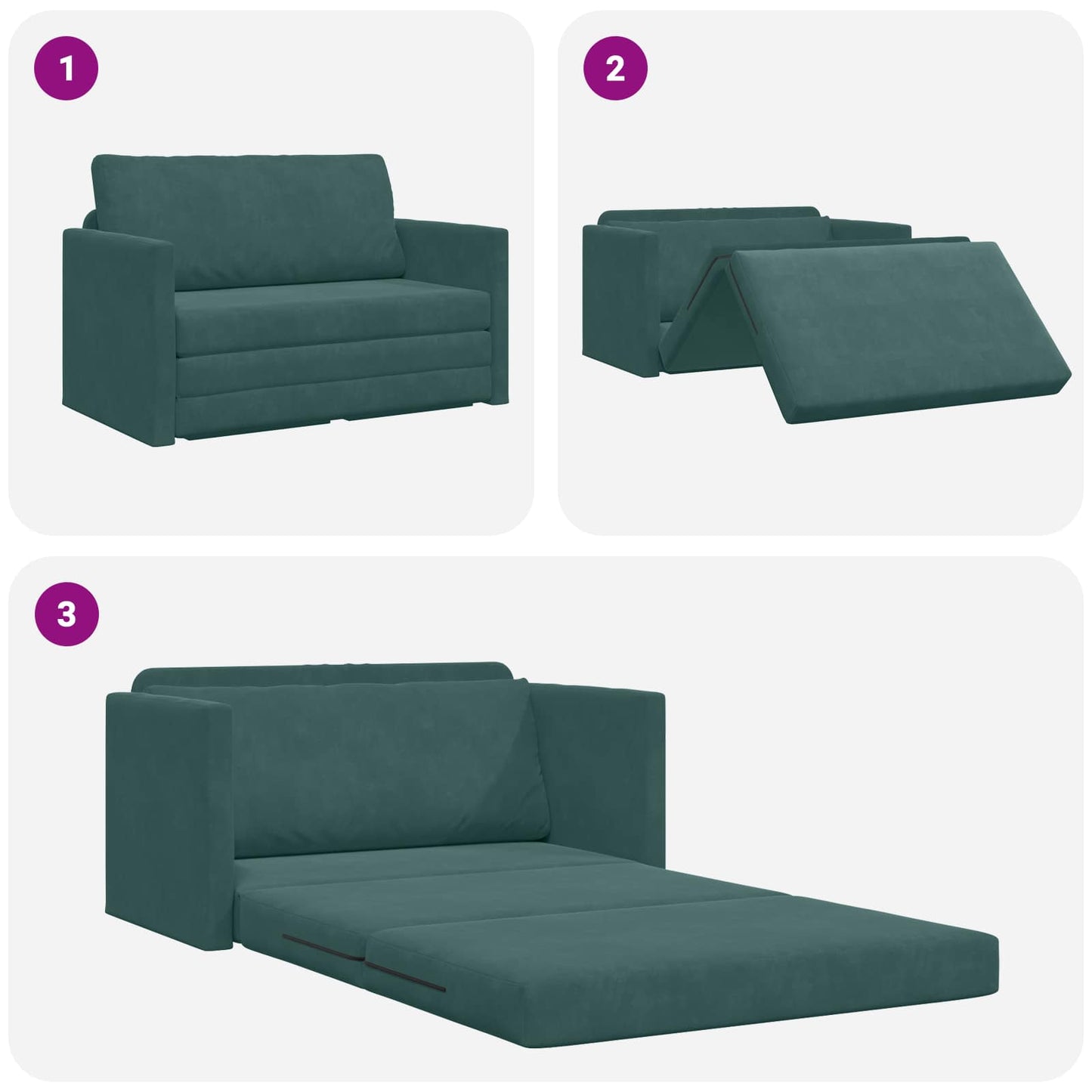 Schlafsofa 110cm Dunkelgrün Samt