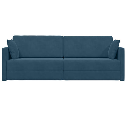 Boden-Sofa-Bett 200cm Blau Samt