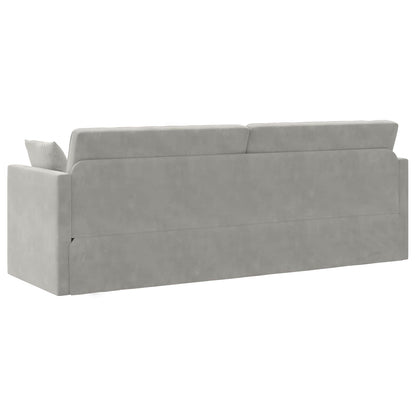 Boden-Sofa-Bett 200cm Hellgrau Samt