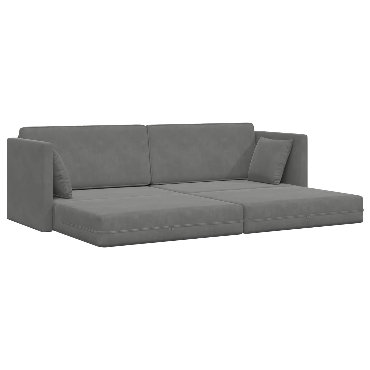 Boden-Sofa-Bett 200cm Dunkelgrau Samt